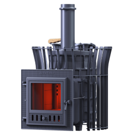 Печь Банная Чугунная GFS AVANGARD ЗК 24 (М) Ураган Тюльпан в сетка фото №1580067
