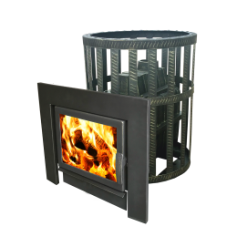 Печь-<span class="strong">камин</span> Банный Чугунный Воевода - ФЛАГМАН 20, Сетч.кожух / ТПЗ фото №1580080