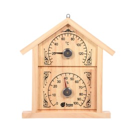 Термометр с гигрометром Банная станция "Домик" 23,6*22*1,9см, Банные штучки фото №1579952