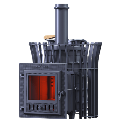 Печь Банная Чугунная GFS AVANGARD ЗК 24 (М) Ураган Тюльпан в сетка фото №1580067