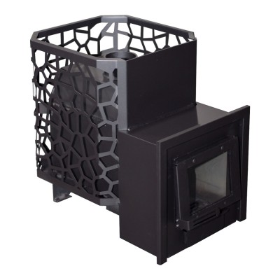 Печь Банная "РАДА в Сетке" 18М 4мм / Дверца ДСС открытое стекло Рада фото №1580056