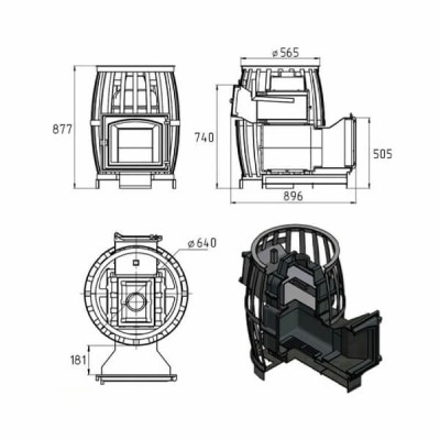 Печь Банная ВЕЗУВИЙ Легенда Русский пар 18 (240) фото №1580062