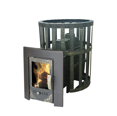 Печь-камин Банный Чугунный Воевода 20, ДТ-2, Сетчатый кожух / ТПЗ фото №1580169