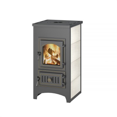 Печь-Камин ВЕЗУВИЙ ПК-01 (270) беж 9кВт (150м3) d115мм фото №1580102