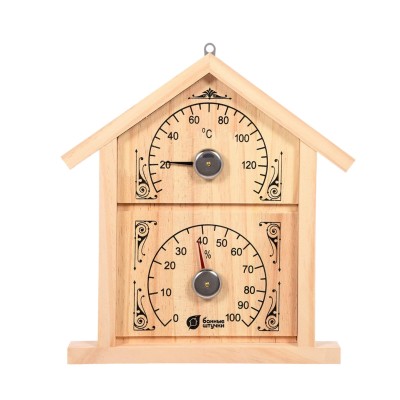 Термометр с гигрометром Банная станция "Домик" 23,6*22*1,9см, Банные штучки фото №1579952