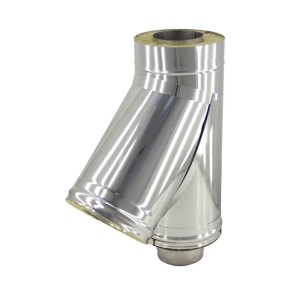 Тройник-сэндвич 115/200 - 45 нерж 1мм /нерж