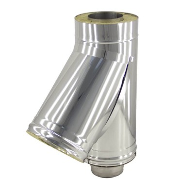 Тройник-сэндвич 120/200 - 45 нерж 1мм /нерж фото №1579376